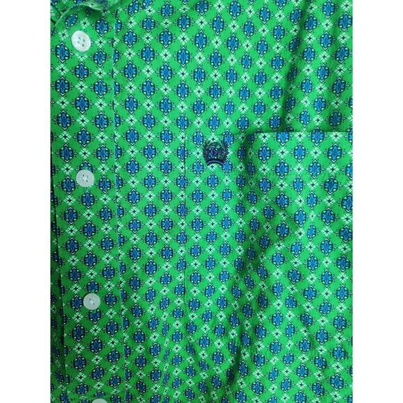 Cinch Mens Button Down Sz M Geometric Design Cotton Cowboy Western Ranch Rodeo - Picture 2 of 9